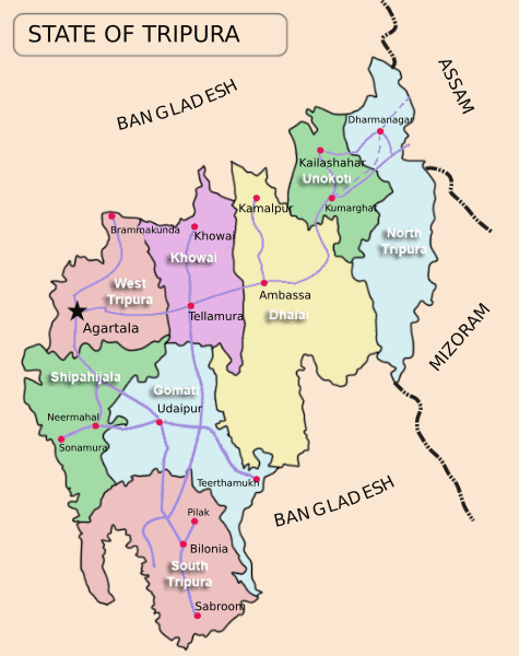 त्रिपुरा जिला लिस्ट | Tripura District List 